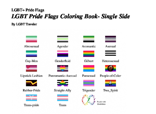 lgbt-pride-flags Photo eBook LGBT+ Pride Flags Coloring Book- Single Side 